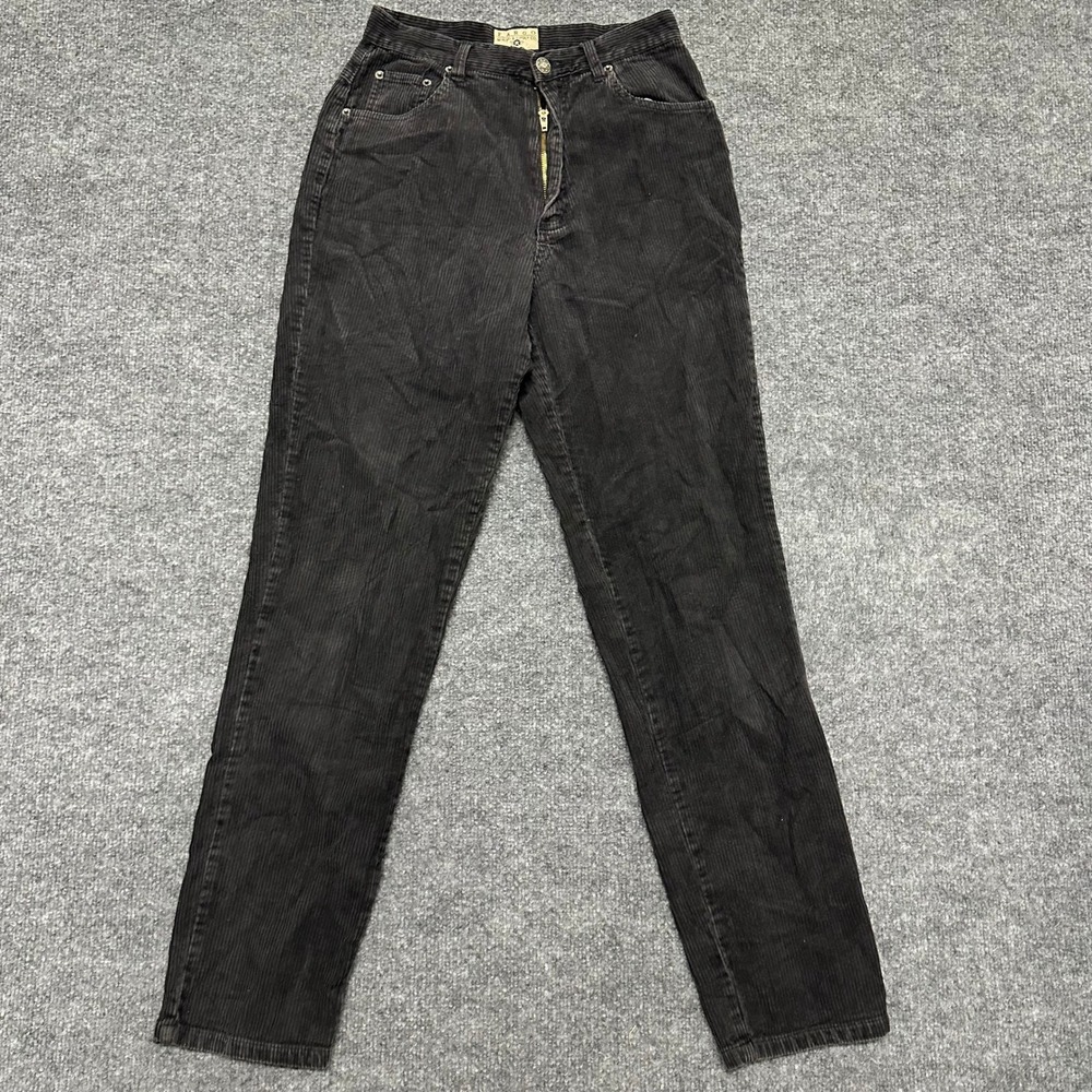 Fargo Corduroy Pants Womens Size 5/6 Black High Waisted Straight Leg Workwear